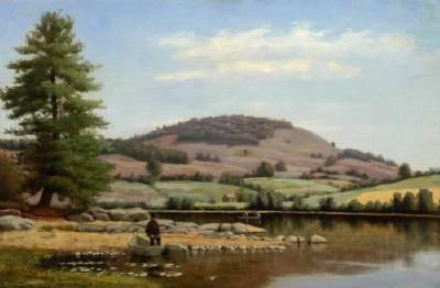 Alfred Ordway Fishing on Fairlee Pond Spain oil painting art
